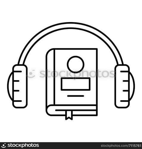 Book listen icon. Outline illustration of book listen vector icon for web design isolated on white background. Book listen icon, outline style