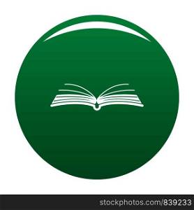 Book literature icon. Simple illustration of book literature vector icon for any design green. Book literature icon vector green
