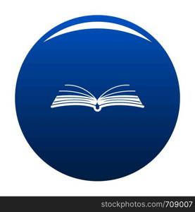Book literature icon vector blue circle isolated on white background . Book literature icon blue vector