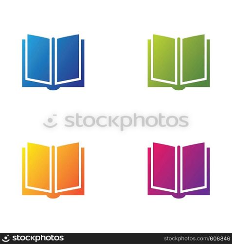 Book logo template vector icon set