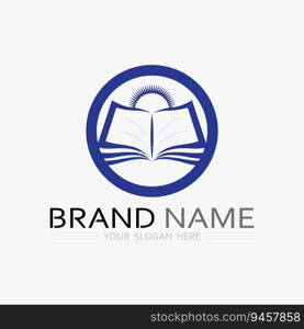 Book logo vector and illustration education icon