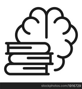 Book memory icon outline vector. Brain development. Clever mind. Book memory icon outline vector. Brain development