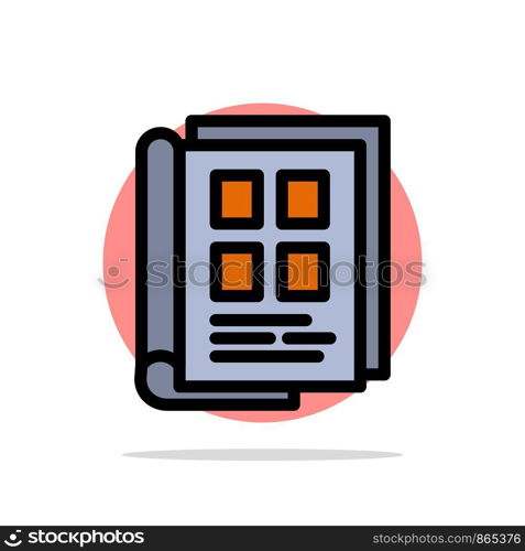 Book, Newspaper, Paper, Notebook, Phonebook Abstract Circle Background Flat color Icon