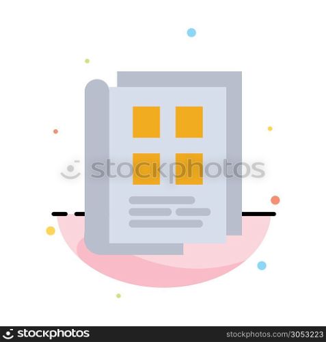 Book, Newspaper, Paper, Notebook, Phonebook Abstract Flat Color Icon Template