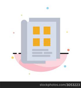 Book, Newspaper, Paper, Notebook, Phonebook Abstract Flat Color Icon Template