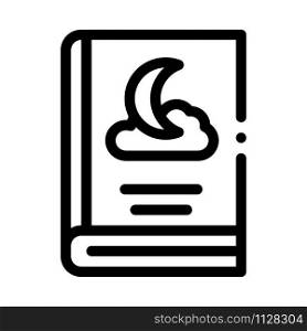 Book Night Story Icon Vector. Outline Book Night Sleep Story Sign. Isolated Contour Symbol Illustration. Book Night Sleep Story Icon Outline Illustration