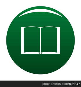 Book novel icon. Simple illustration of book novel vector icon for any design green. Book novel icon vector green