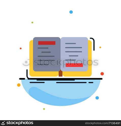 Book, Novel, Story, Writing, Theory Abstract Flat Color Icon Template