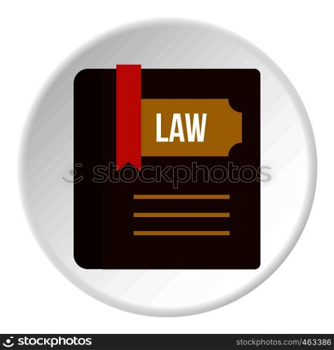 Book of law icon in flat circle isolated vector illustration for web. Book of law icon circle