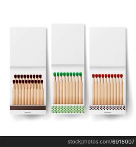 Book Of Matches Vector. Top View Closed Opened Blank. White Blank Matchbooks. Realistic Illustration. Book Of Matches Vector. Top View Closed Opened Blank. For Adding Your Packing Design And Advertising. Realistic