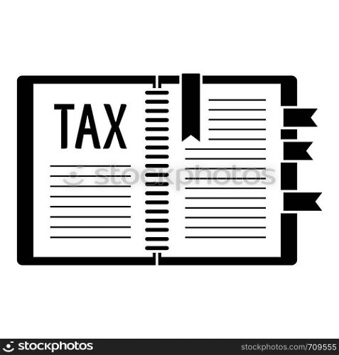 Book of tax icon. Simple illustration of book of tax vector icon for web. Book of tax icon, simple style