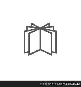 Book pages fan icon. Flat vector illustration isolated on white background.. Book pages fan icon. Flat vector illustration isolated on white
