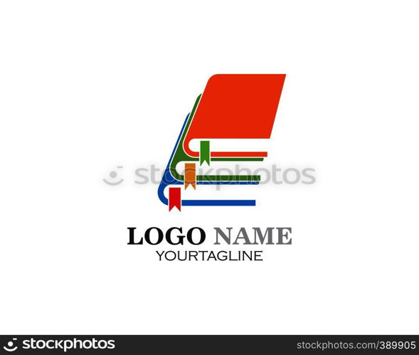 book,paper,document logo,icon of education Template vector illustration design