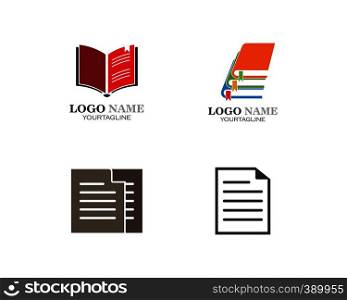book,paper,document logo,icon of education Template vector illustration design
