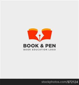 book pen or writer simple logo template vector illustration icon element - vector file. book pen or writer simple logo template vector illustration icon element