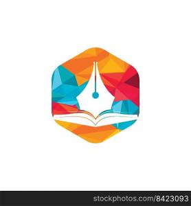 Book pen vector logo design. Logo design vector for education department. 