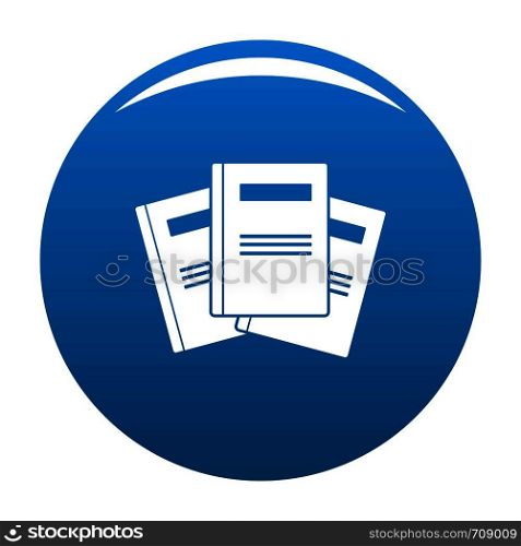 Book professor icon vector blue circle isolated on white background . Book professor icon blue vector