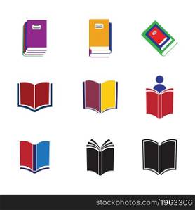 Book reading logo and symbols template icons app