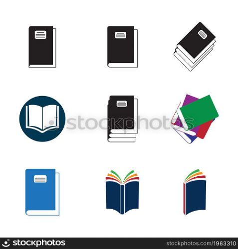 Book reading logo and symbols template icons app
