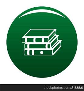 Book school icon. Simple illustration of book school vector icon for any design green. Book school icon vector green