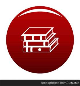Book school icon. Simple illustration of book school vector icon for any design red. Book school icon vector red