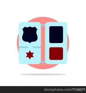 Book, Shield, American, Star Abstract Circle Background Flat color Icon