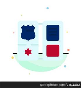 Book, Shield, American, Star Abstract Flat Color Icon Template