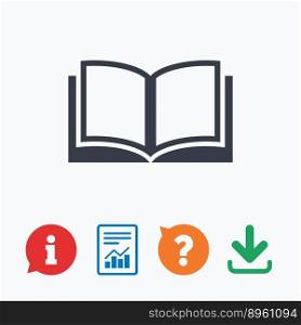 Book sign icon open symbol vector image