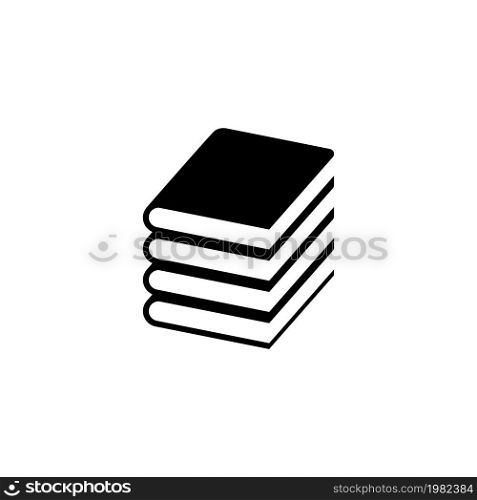 Book Stack. Flat Vector Icon illustration. Simple black symbol on white background. Book Stack sign design template for web and mobile UI element. Book Stack Flat Vector Icon