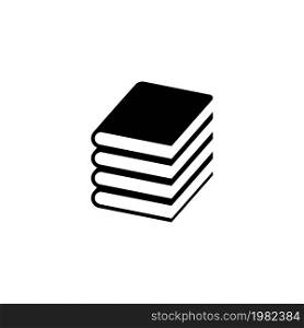Book Stack. Flat Vector Icon illustration. Simple black symbol on white background. Book Stack sign design template for web and mobile UI element. Book Stack Flat Vector Icon