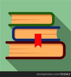 Book stack icon. Flat illustration of book stack vector icon for web design. Book stack icon, flat style