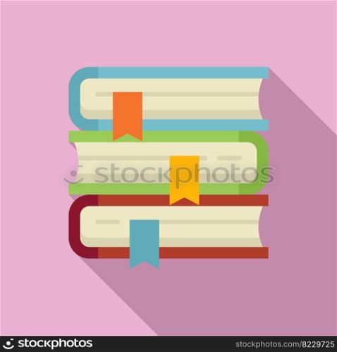 Book stack icon flat vector. C&us education. City group. Book stack icon flat vector. C&us education