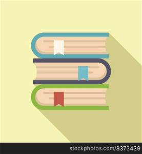 Book stack icon flat vector. Degree diploma. Online study. Book stack icon flat vector. Degree diploma