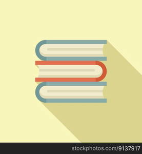 Book stack icon flat vector. Digital business. Market report. Book stack icon flat vector. Digital business