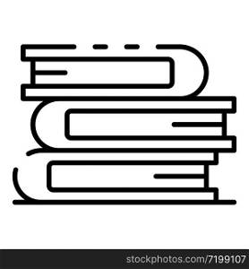 Book stack icon. Outline book stack vector icon for web design isolated on white background. Book stack icon, outline style