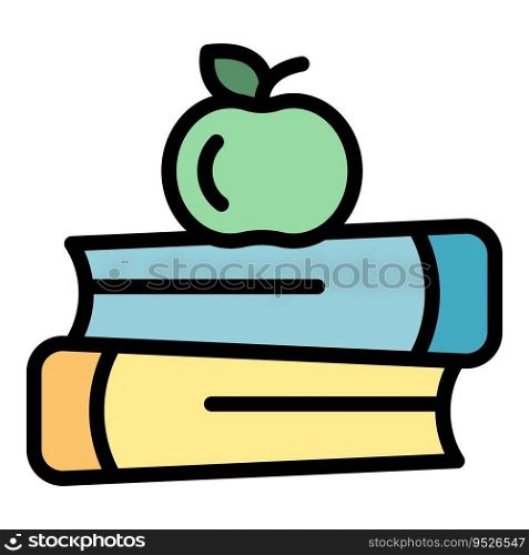 Book stack icon outline vector. Online class. Exam learning color flat. Book stack icon vector flat