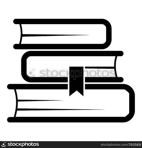 Book stack icon. Simple illustration of book stack vector icon for web design isolated on white background. Book stack icon, simple style