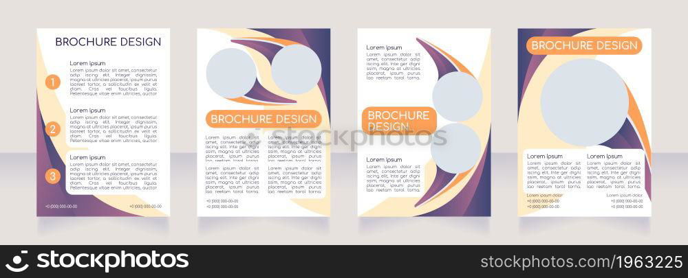 Book store and cafe advertisement blank brochure layout design. Vertical poster template set with empty copy space for text. Premade corporate reports collection. Editable flyer paper pages. Book store and cafe advertisement blank brochure layout design