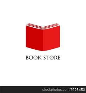 Book store or library logo sign.. Book store or library logo sign