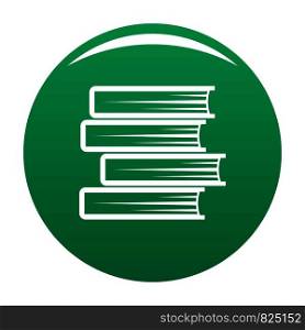 Book student icon. Simple illustration of book student vector icon for any design green. Book student icon vector green