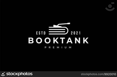 book tank simple logo vector design illustration