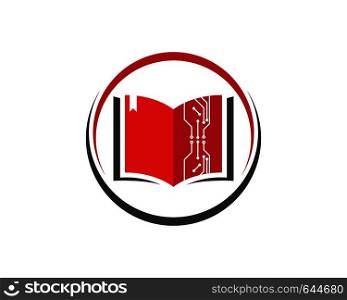 Book technology digital Logo Template vector Illustration design