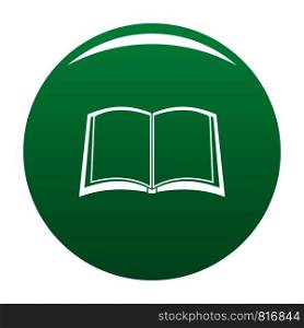 Book university icon. Simple illustration of book university vector icon for any design green. Book university icon vector green