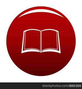 Book university icon. Simple illustration of book university vector icon for any design red. Book university icon vector red