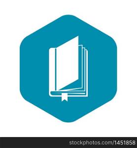 Book with bookmark icon. Simple illustration of book with bookmark vector icon for web. Book with bookmark icon, simple style