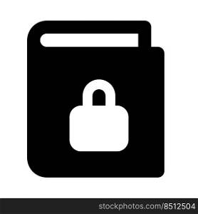Book with secure with padlock layout logotype