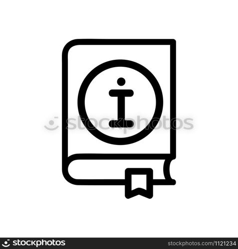 book with the instruction of the vector icon. A thin line sign. Isolated contour symbol illustration. book with the instruction of the vector icon. Isolated contour symbol illustration