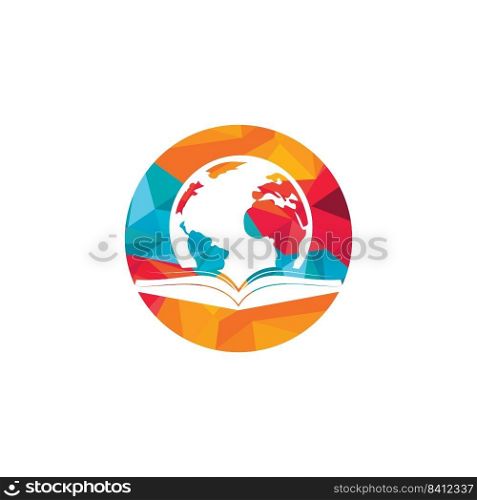 Book world vector logo template. Global book education design logo template. 