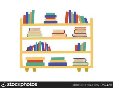Bookcase color sketch. Book bundle. School textbooks set. Stack vector illustration