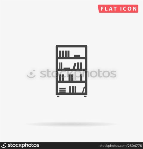 Bookcase flat vector icon. Hand drawn style design illustrations.. Bookcase flat vector icon. Hand drawn style design illustrations
